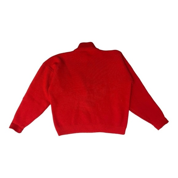 Patagonia Vintage Red Men’s Knit Wool Sweater Quarter Zip Size S Pocket Pullover - Picture 2 of 8